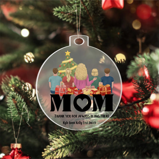 Acrylic Custom Christmas Ornament - Mom & Kids