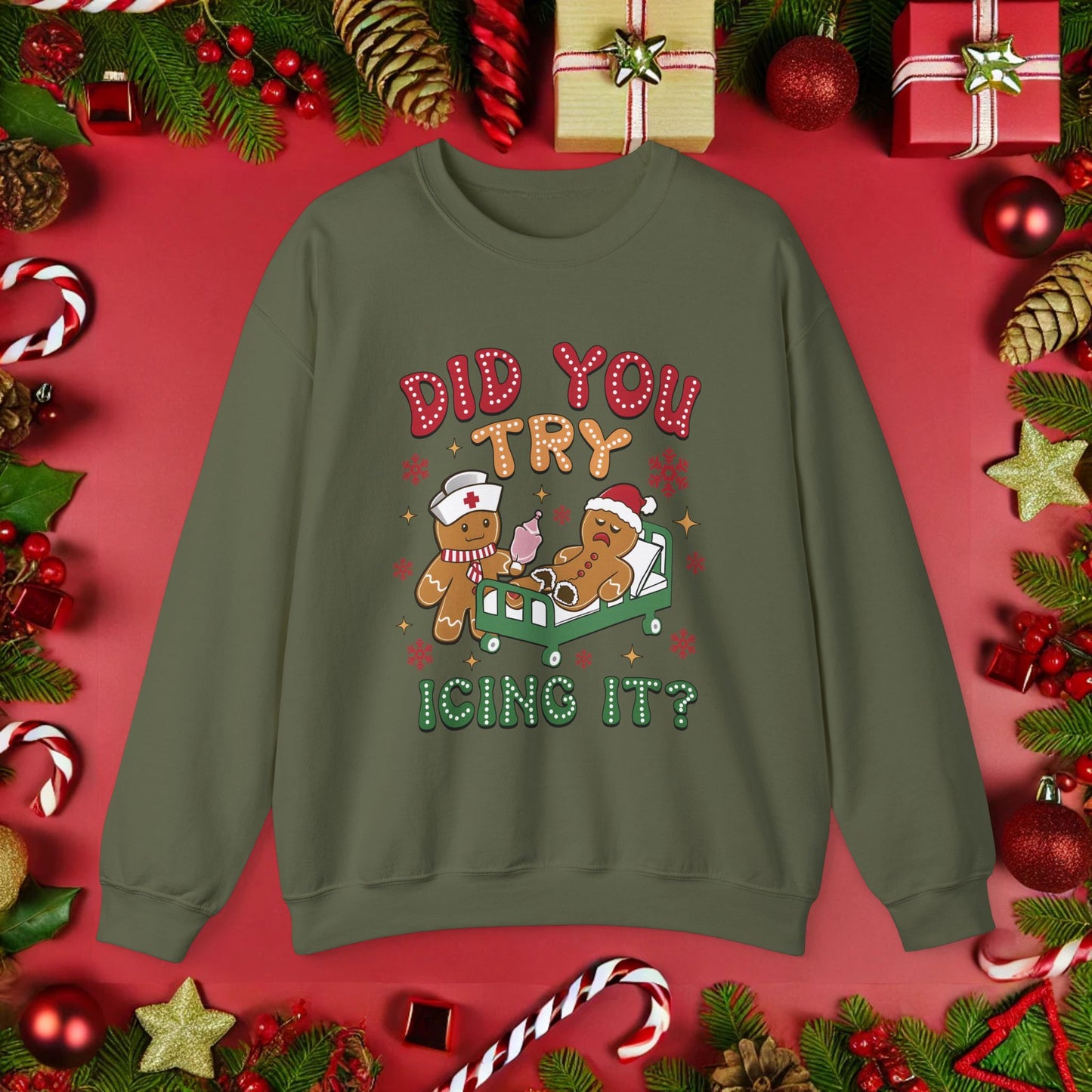 Did You Try Icing It Christmas Crewneck Sweatshirt