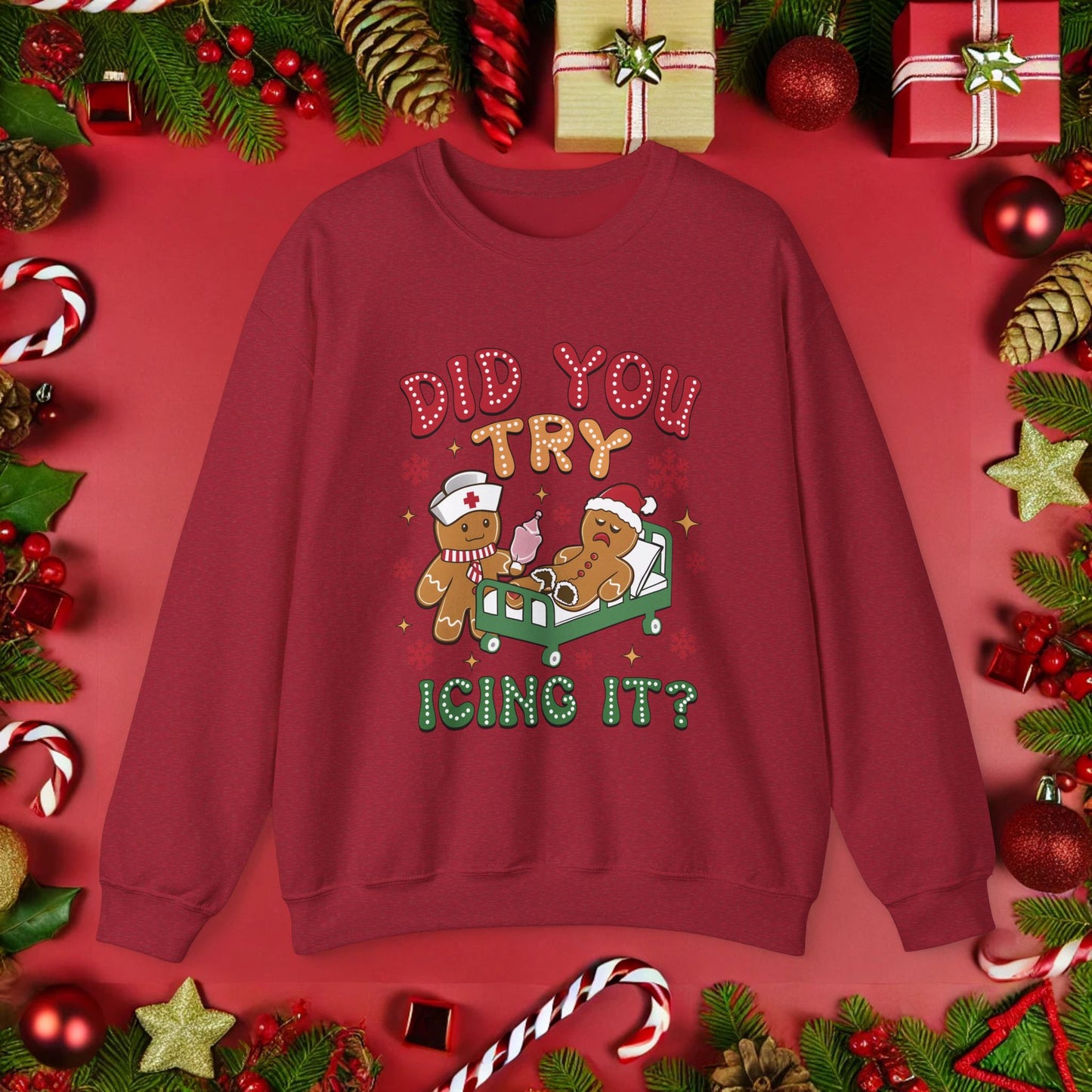 Did You Try Icing It Christmas Crewneck Sweatshirt