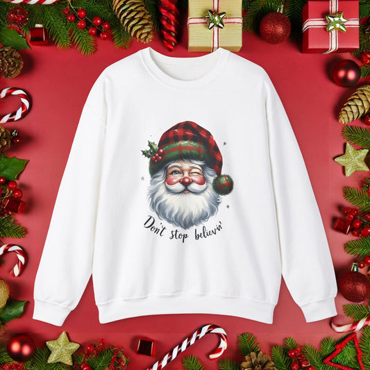 Don't Stop Believin' Santa - Crewneck Sweatshirt