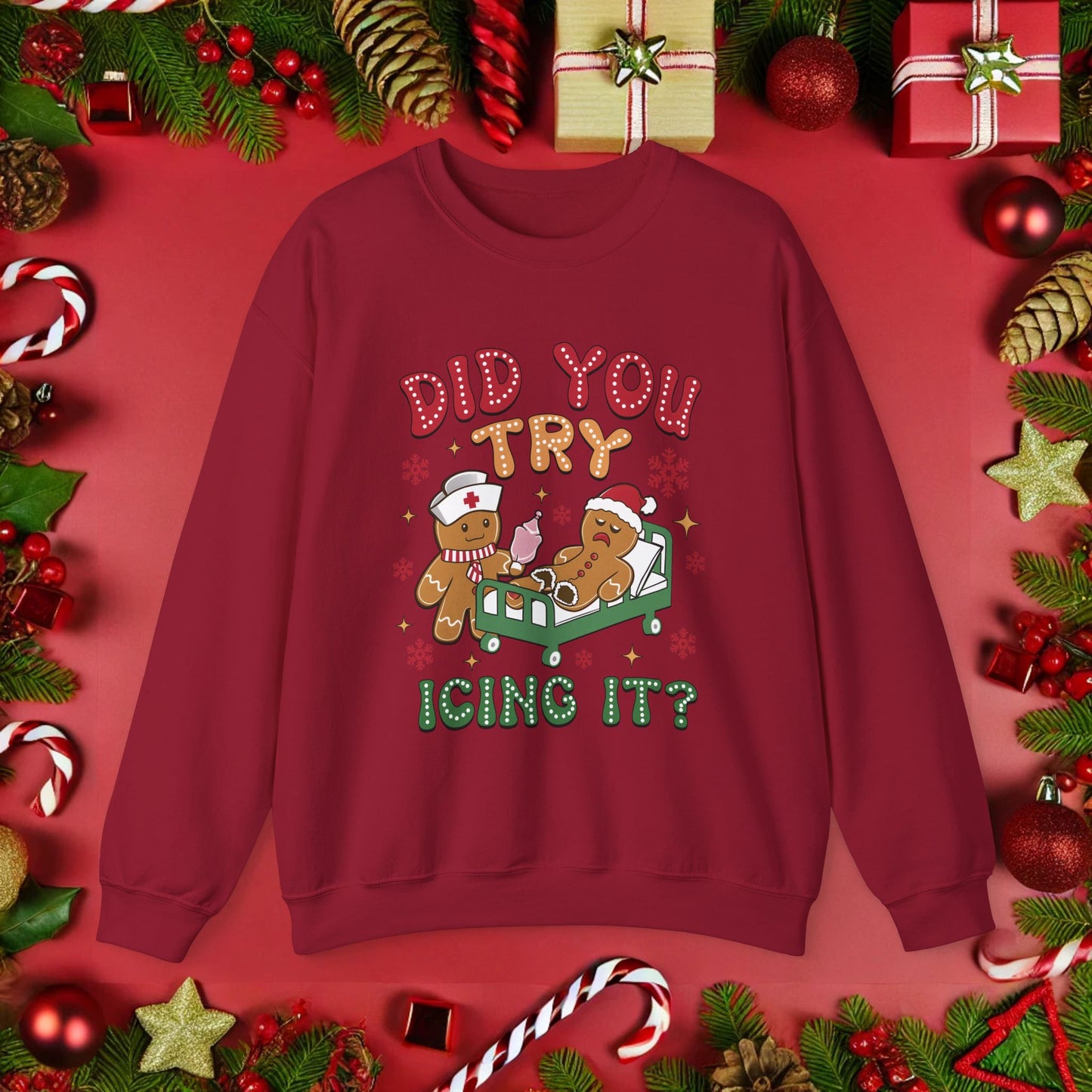 Did You Try Icing It Christmas Crewneck Sweatshirt